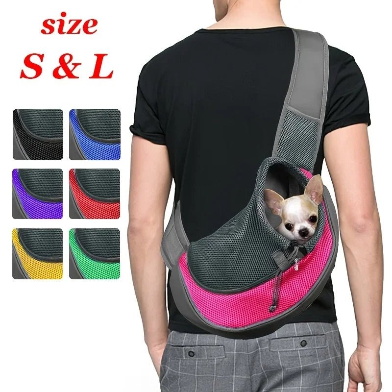 Breathable Dog Sling Carrier Backpack – Hands-Free Crossbody Travel Bag - PeakPaws Co.