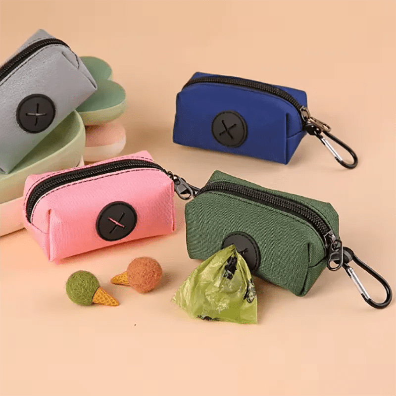 Canvas Dog Poop Bag Holder with Carabiner – Outdoor Waste Bag Dispenser (Multi-Pack Options) - PeakPaws Co.