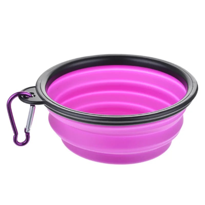 purple Collapsible Dog Travel Bowl – Portable Silicone Pet Food & Water Bowl 350ml–1000ml, 10 Colors - PeakPaws Co.