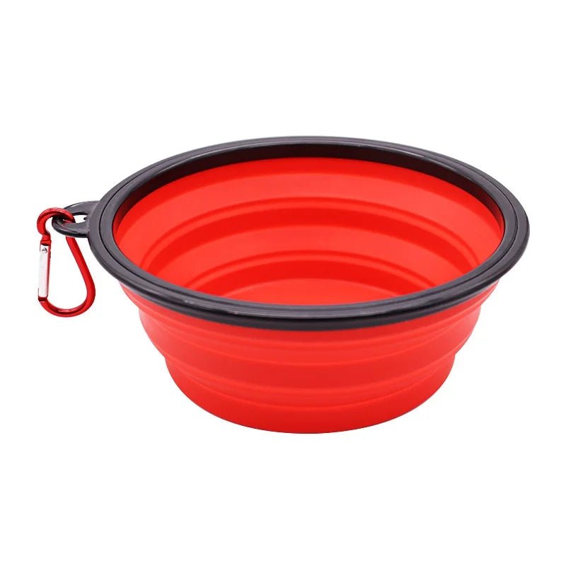 red Collapsible Dog Travel Bowl – Portable Silicone Pet Food & Water Bowl 350ml–1000ml, 10 Colors - PeakPaws Co.