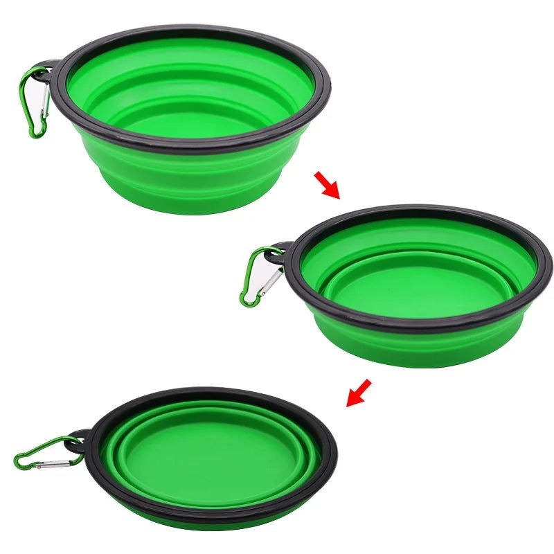 Collapsible Dog Travel Bowl – Portable Silicone Pet Food & Water Bowl 350ml–1000ml, 10 Colors - PeakPaws Co.