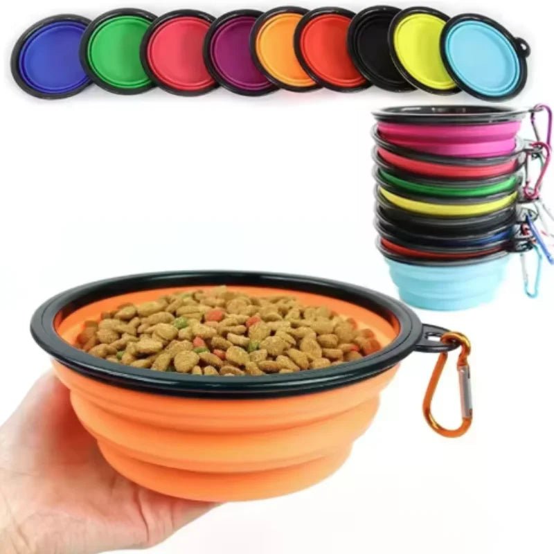 Collapsible Dog Travel Bowl – Portable Silicone Pet Food & Water Bowl 350ml–1000ml, 10 Colors - PeakPaws Co.