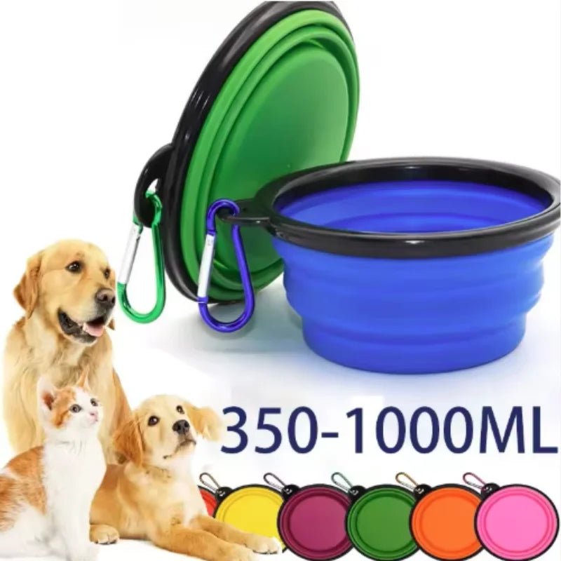Collapsible Dog Travel Bowl – Portable Silicone Pet Food & Water Bowl 350ml–1000ml, 10 Colors - PeakPaws Co.