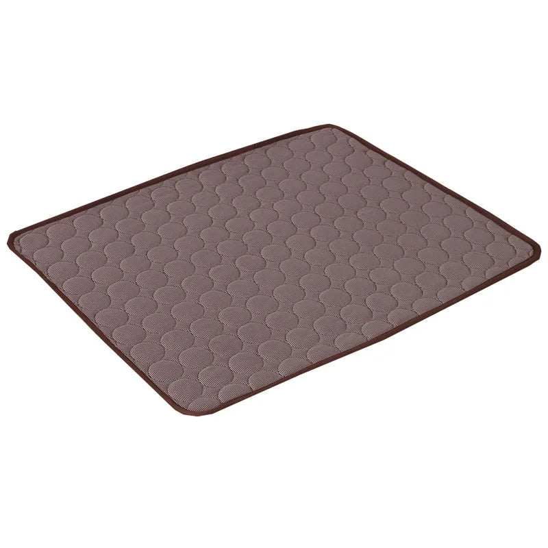 brown Cooling Dog Mat – Summer Pet Washable Cooling Bed for Travel, Camping & Home (XS–2XL, Multiple Colors) - PeakPaws Co.