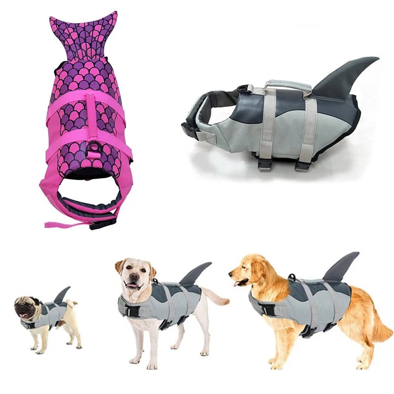 Dog Life Jacket Vest – Shark & Mermaid Pet Swim Vest for Beach, Boating & Summer Adventures (XS–XL) - PeakPaws Co.