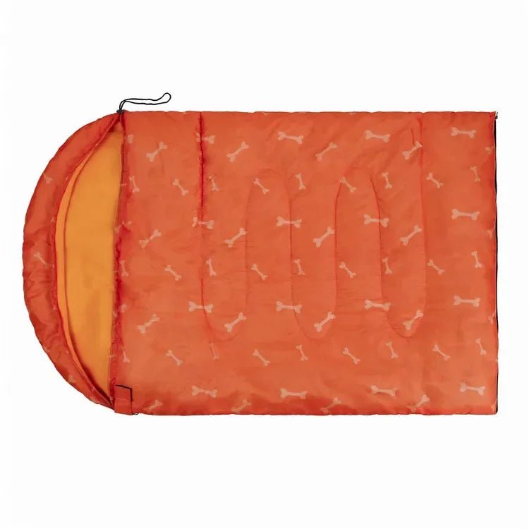 orange Dog Sleeping Bag – Portable Camping Dog Bed Blanket for Hiking & Travel - PeakPaws Co.