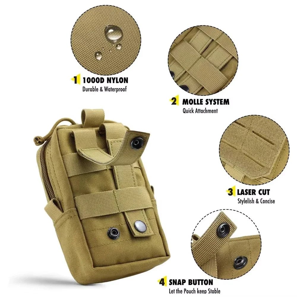 Dog Tactical MOLLE Pouch Set (3PCS) – Harness-Mounted Storage Bags for Hiking, Camping & Training (4 Colors) - PeakPaws Co.
