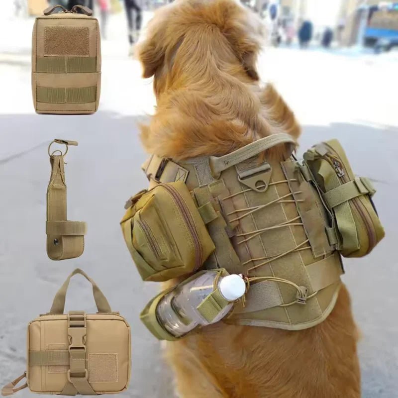 Dog Tactical MOLLE Pouch Set (3PCS) – Harness-Mounted Storage Bags for Hiking, Camping & Training (4 Colors) - PeakPaws Co.