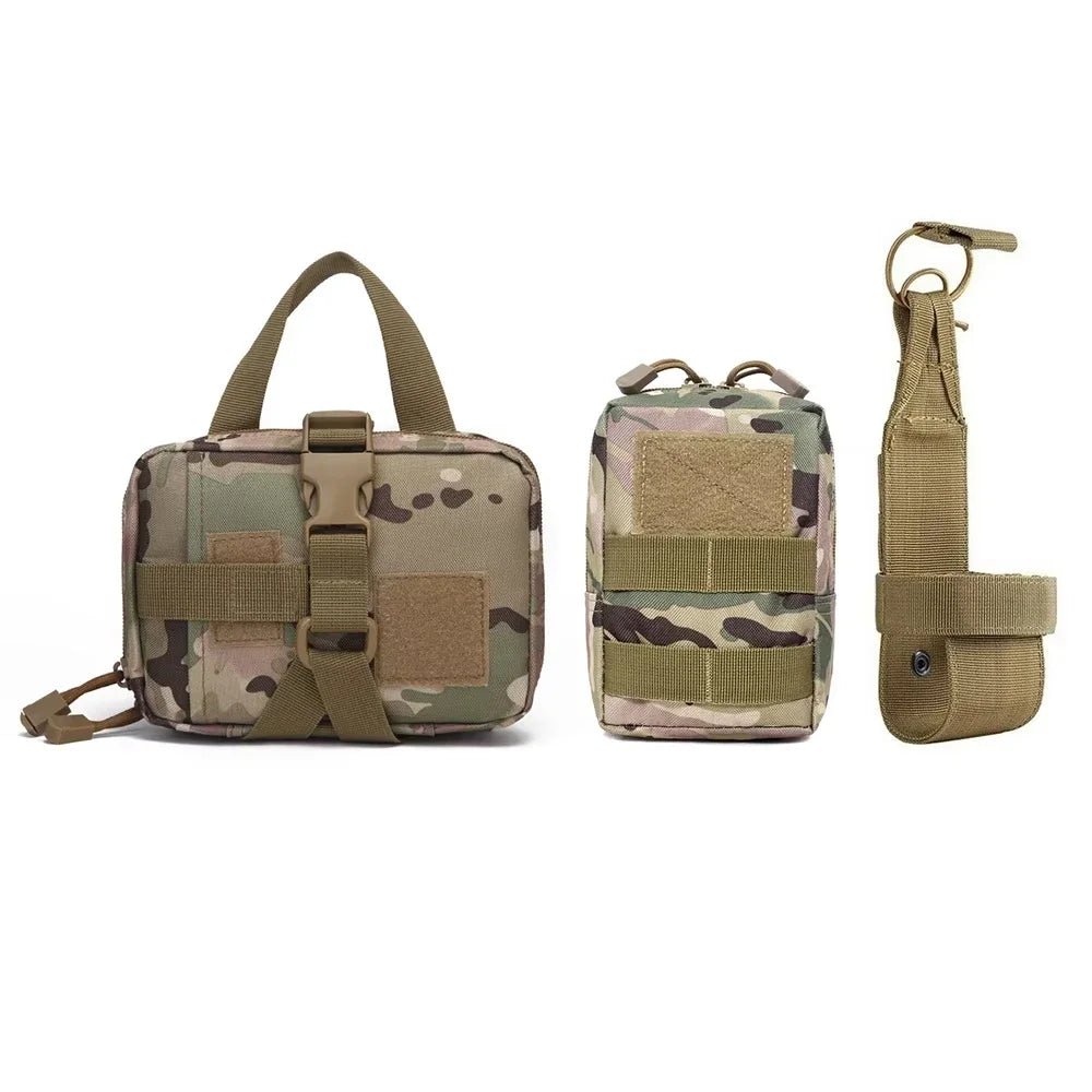 camo Dog Tactical MOLLE Pouch Set (3PCS) – Harness-Mounted Storage Bags for Hiking, Camping & Training (4 Colors)