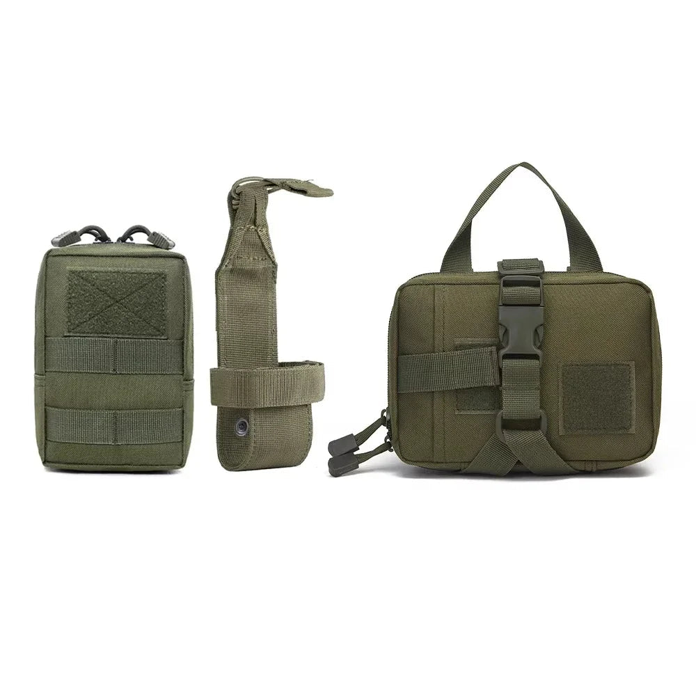 green Dog Tactical MOLLE Pouch Set (3PCS) – Harness-Mounted Storage Bags for Hiking, Camping & Training (4 Colors)