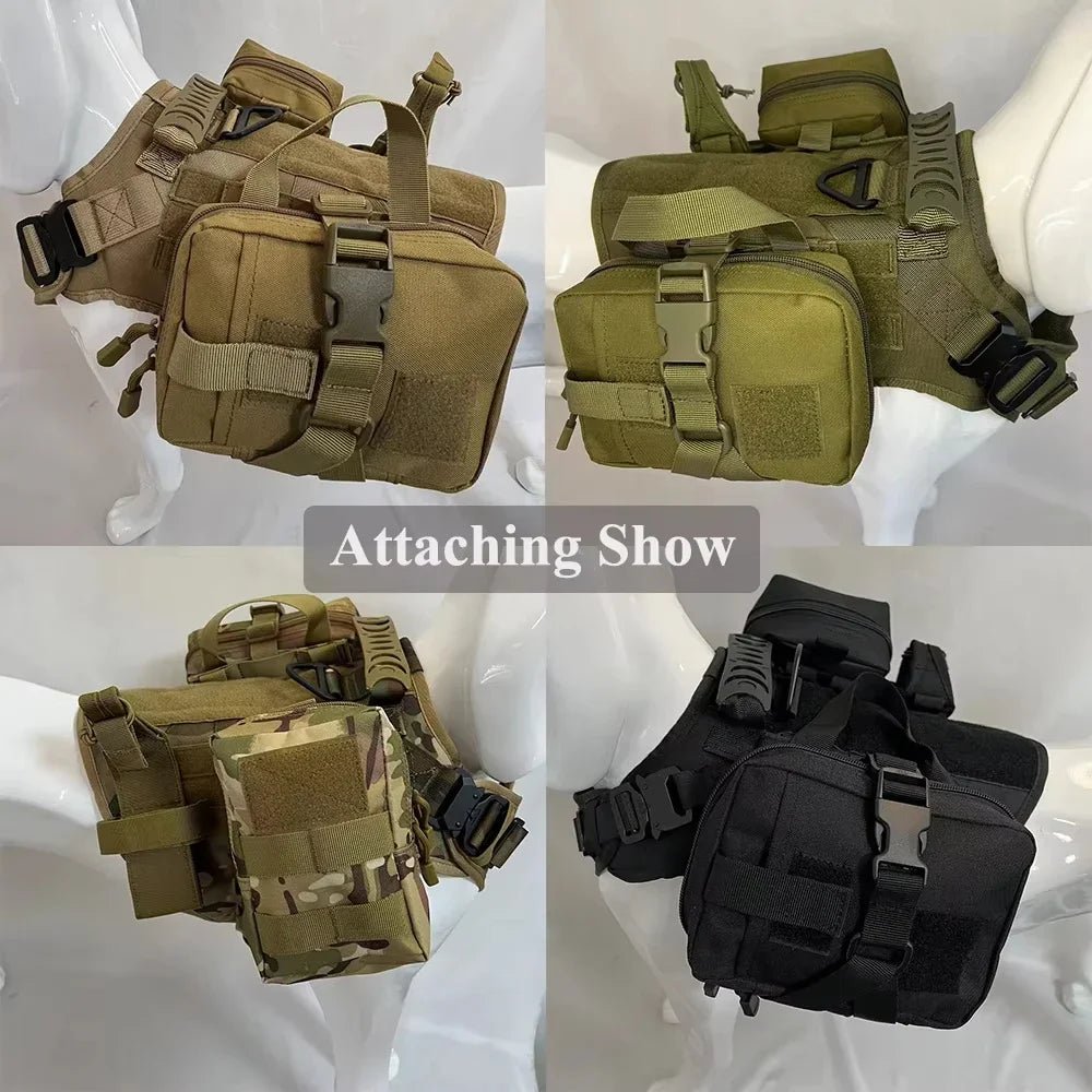Dog Tactical MOLLE Pouch Set (3PCS) – Harness-Mounted Storage Bags for Hiking, Camping & Training (4 Colors) - PeakPaws Co.
