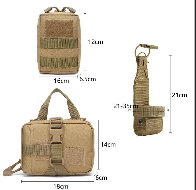 Dog Tactical MOLLE Pouch Set (3PCS) – Harness-Mounted Storage Bags for Hiking, Camping & Training (4 Colors) - PeakPaws Co.