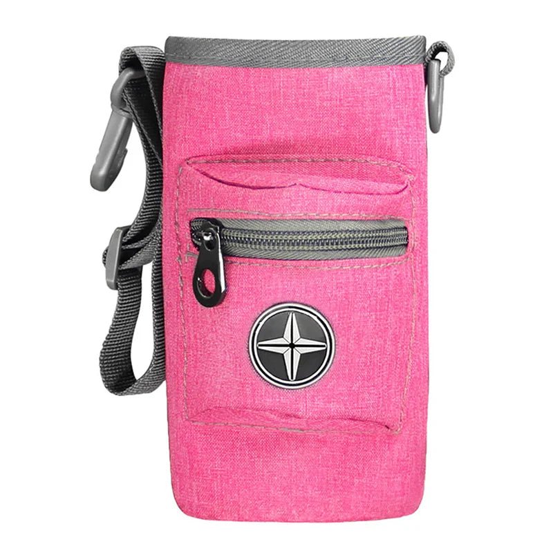 pink Dog Training Treat Pouch with Poop Bag Dispenser – Hands-Free Waist Bag - PeakPaws Co.