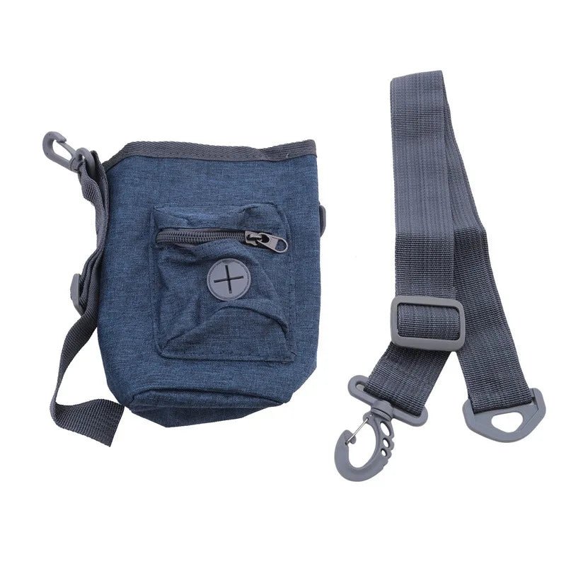 navy Dog Training Treat Pouch with Poop Bag Dispenser – Hands-Free Waist Bag - PeakPaws Co.