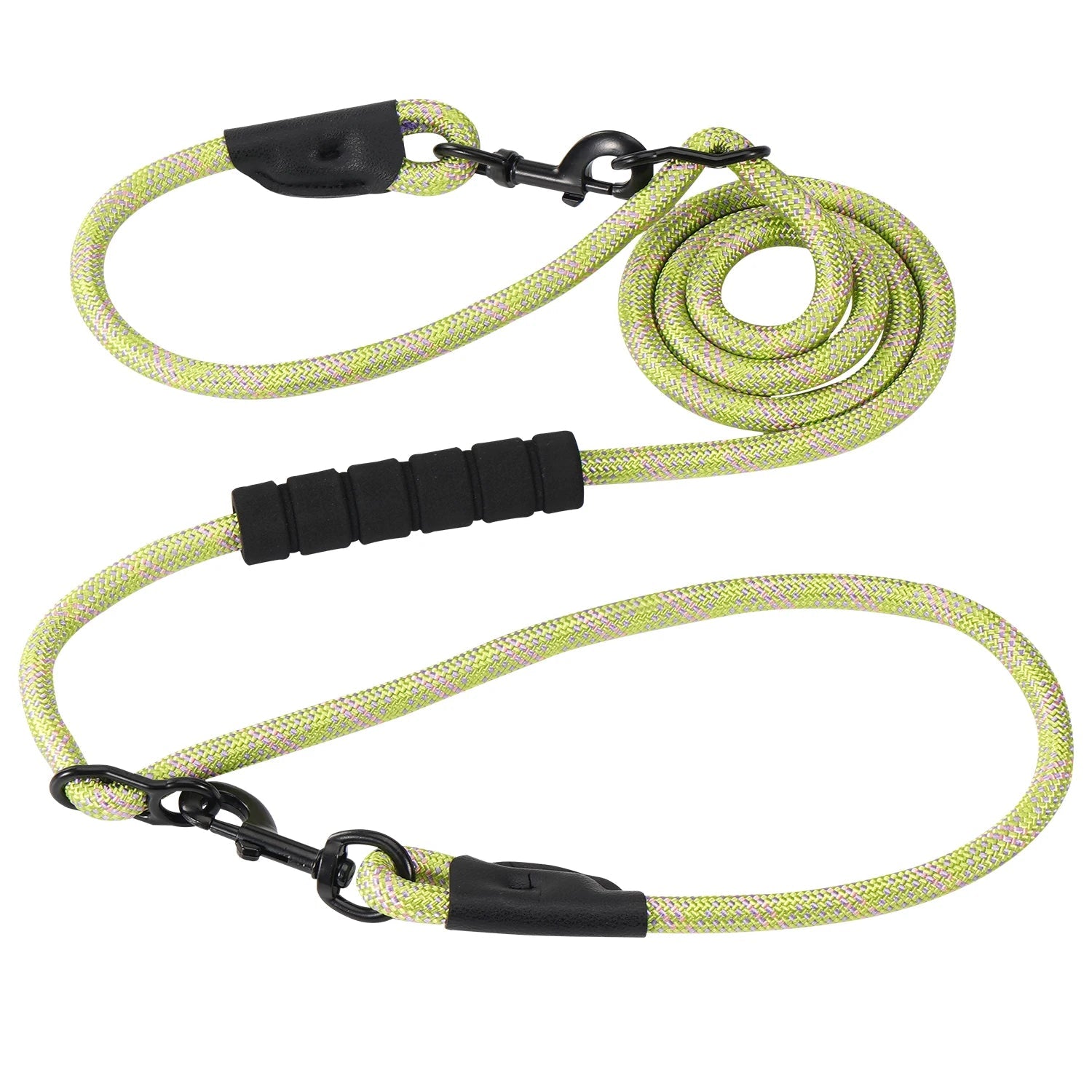 green Hands-Free Heavy Duty 7.5 Ft. Dog Leash – Convertible Crossbody & Waist Leash for 1 or 2 Dogs - PeakPaws Co.