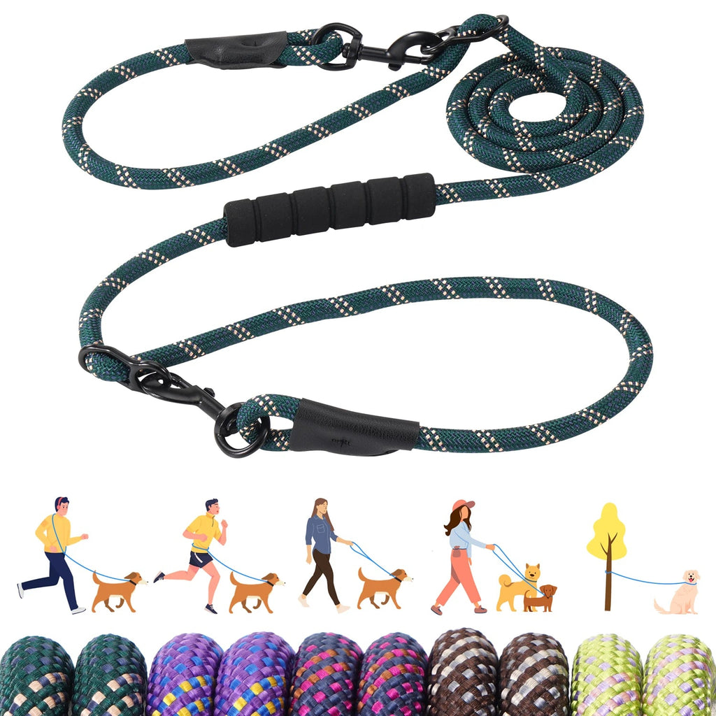 Hands-Free Heavy Duty 7.5 Ft. Dog Leash – Convertible Crossbody & Waist Leash for 1 or 2 Dogs - PeakPaws Co.
