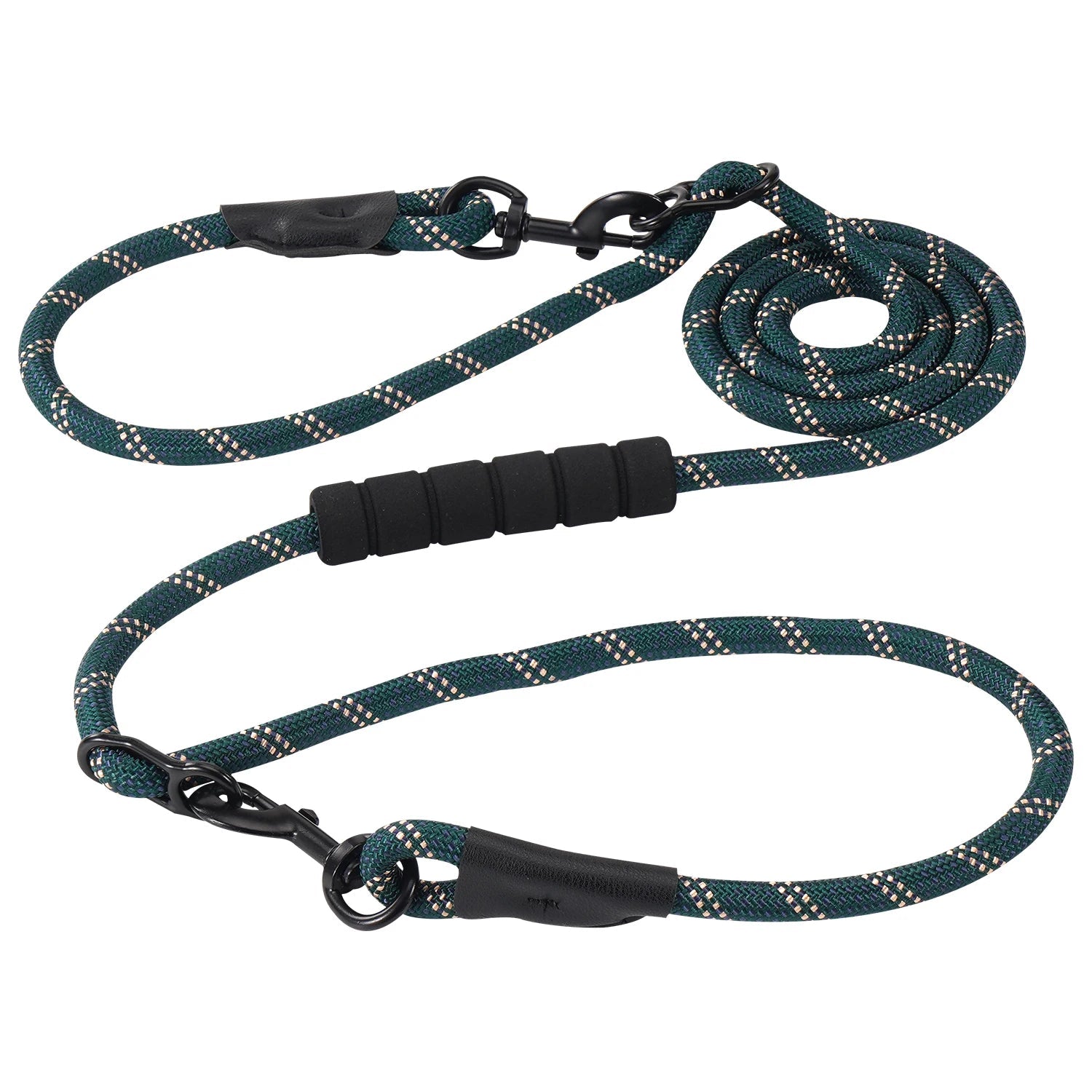 blue Hands-Free Heavy Duty 7.5 Ft. Dog Leash – Convertible Crossbody & Waist Leash for 1 or 2 Dogs - PeakPaws Co.