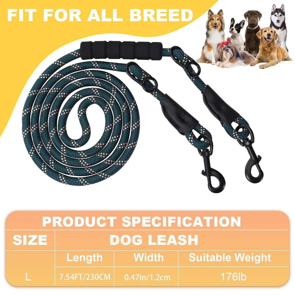 Hands-Free Heavy Duty 7.5 Ft. Dog Leash – Convertible Crossbody & Waist Leash for 1 or 2 Dogs - PeakPaws Co.