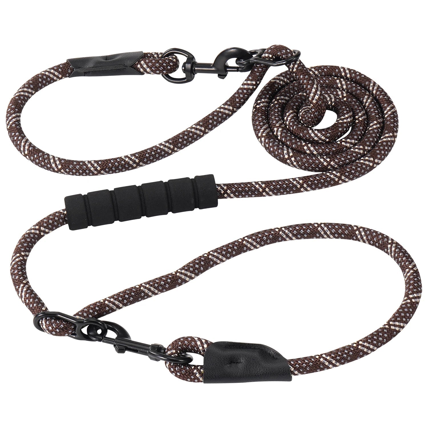 coffee Hands-Free Heavy Duty 7.5 Ft. Dog Leash – Convertible Crossbody & Waist Leash for 1 or 2 Dogs - PeakPaws Co.