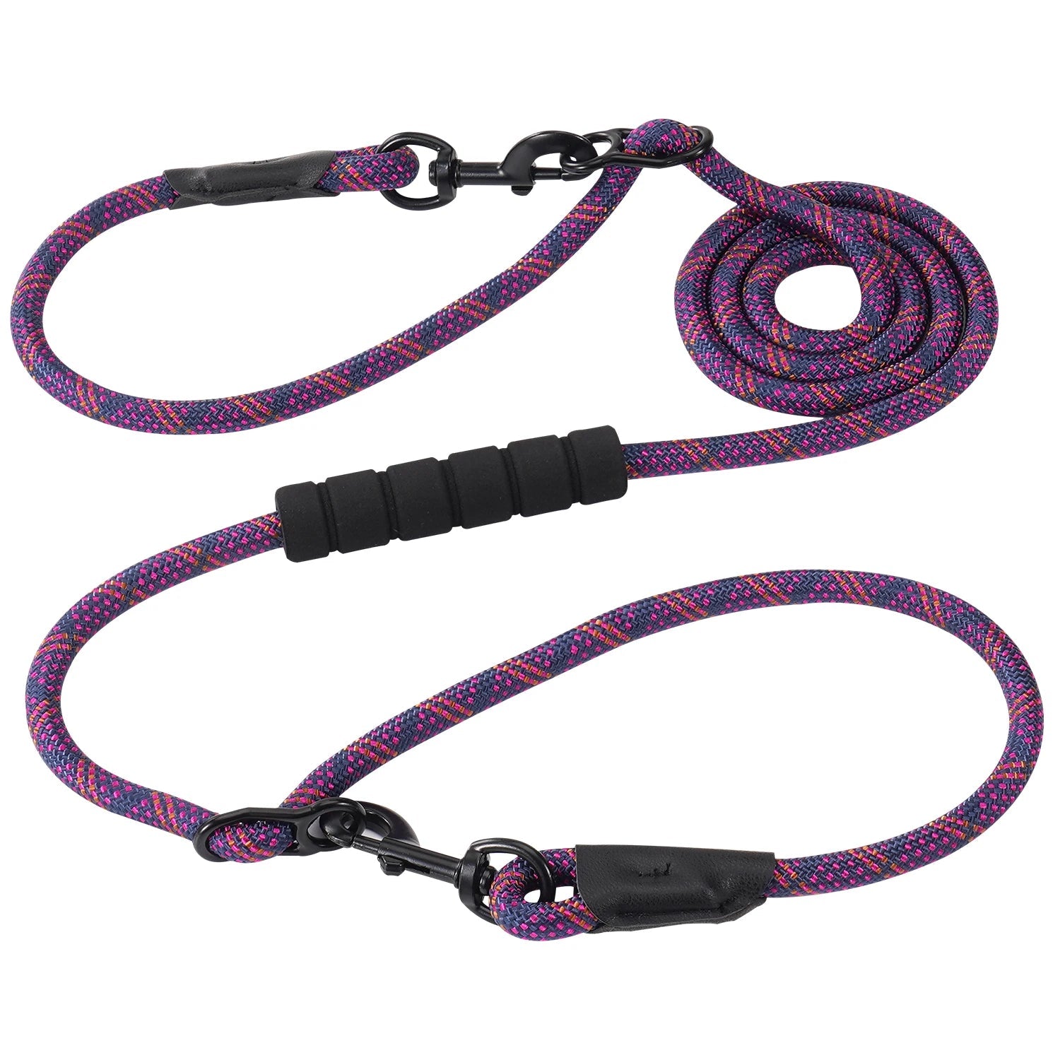 rose red Hands-Free Heavy Duty 7.5 Ft. Dog Leash – Convertible Crossbody & Waist Leash for 1 or 2 Dogs - PeakPaws Co.