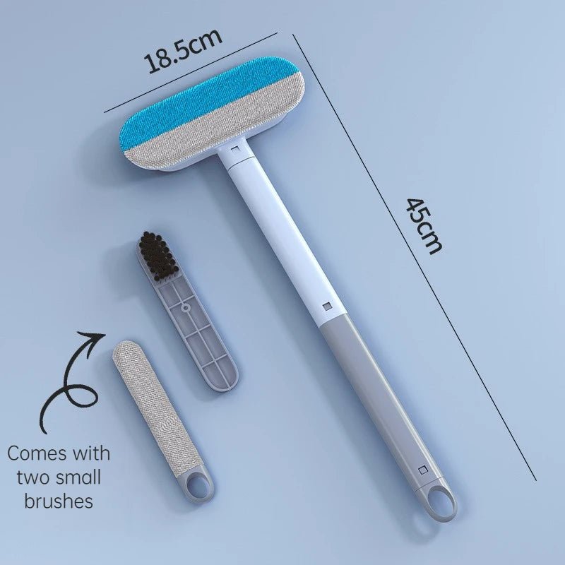 Long Handle Pet Hair Remover Brush – Static Fur Cleaner for Carpets, Car Seats & Dog Gear - PeakPaws Co.