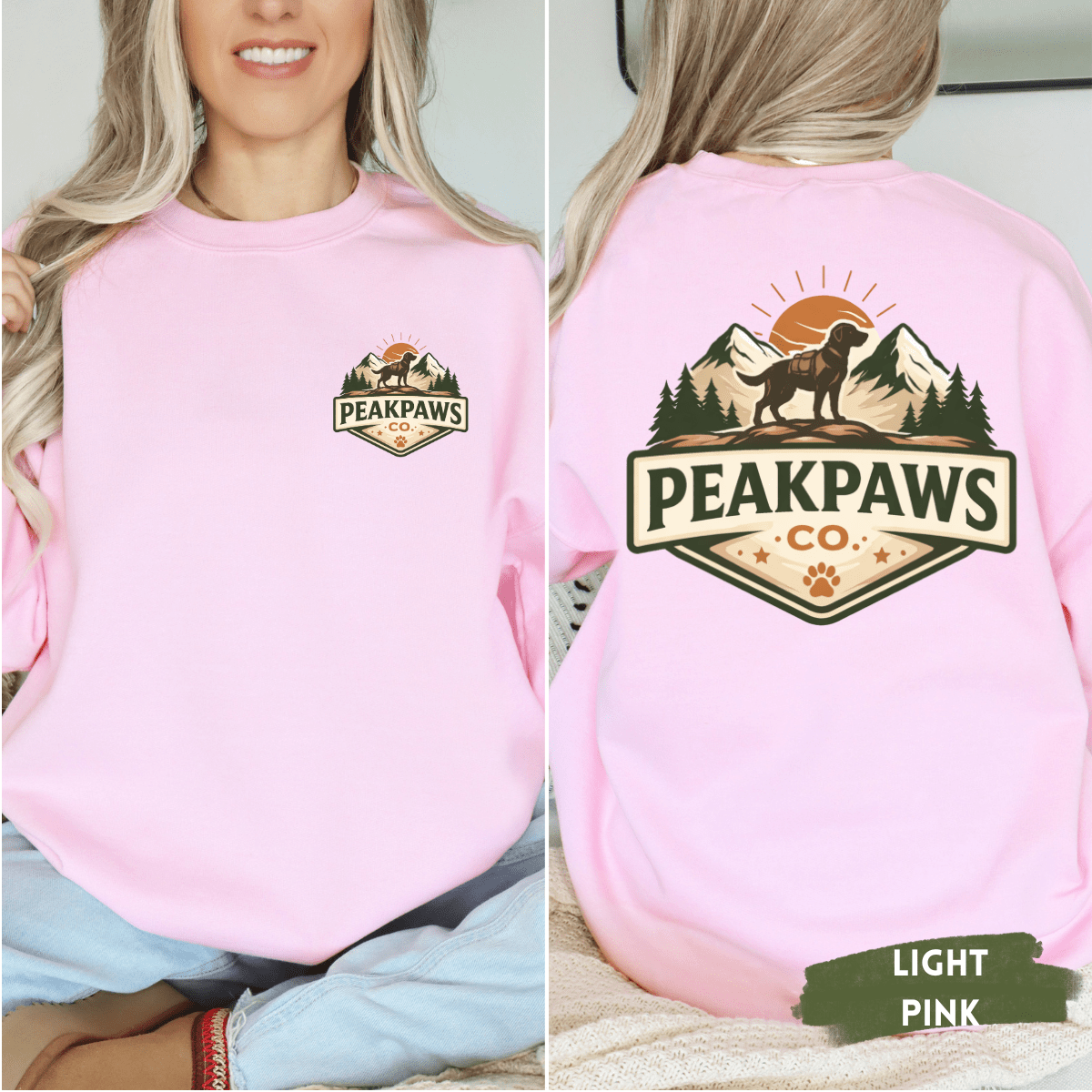 PeakPaws Crewneck Sweatshirt – Dog Lover Pullover (Unisex, 10 Colors, S-4XL) - PeakPaws Co.