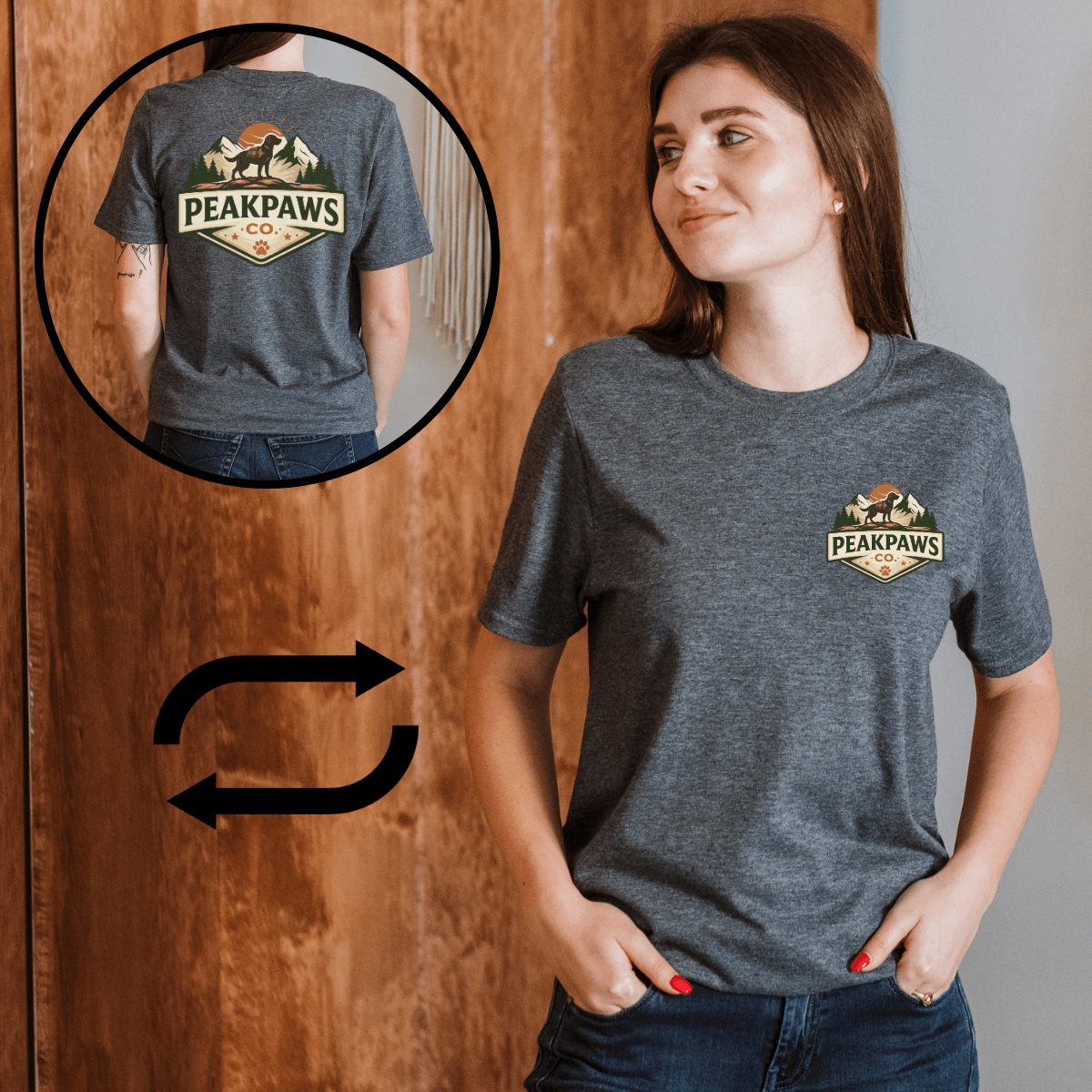 PeakPaws T-Shirt – Outdoor Hiking Graphic Tee for Dog Lovers (Unisex S–2XL, 11 Colors) - PeakPaws Co.