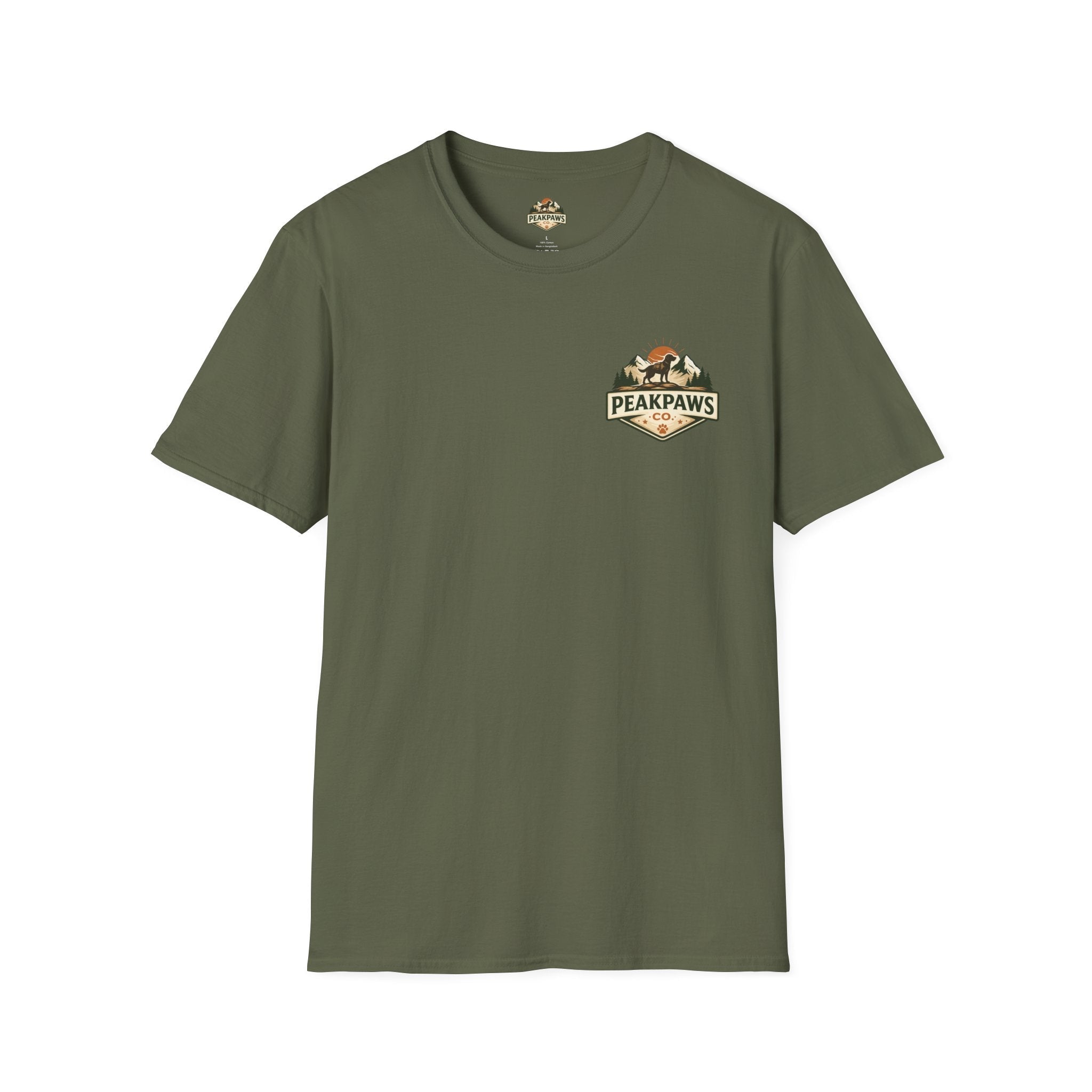 PeakPaws T-Shirt – Outdoor Hiking Graphic Tee for Dog Lovers (Unisex S–2XL, 11 Colors) - PeakPaws Co.