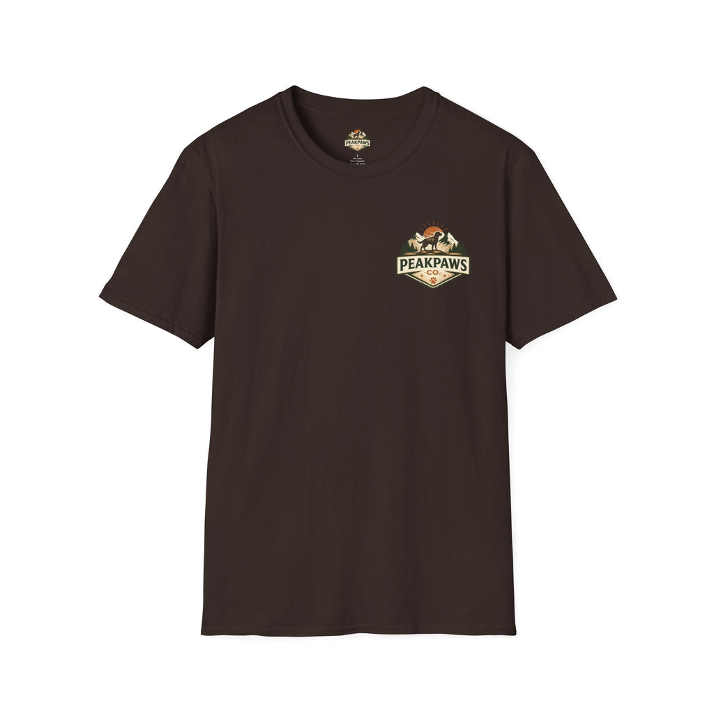 PeakPaws T-Shirt – Outdoor Hiking Graphic Tee for Dog Lovers (Unisex S–2XL, 11 Colors) - PeakPaws Co.