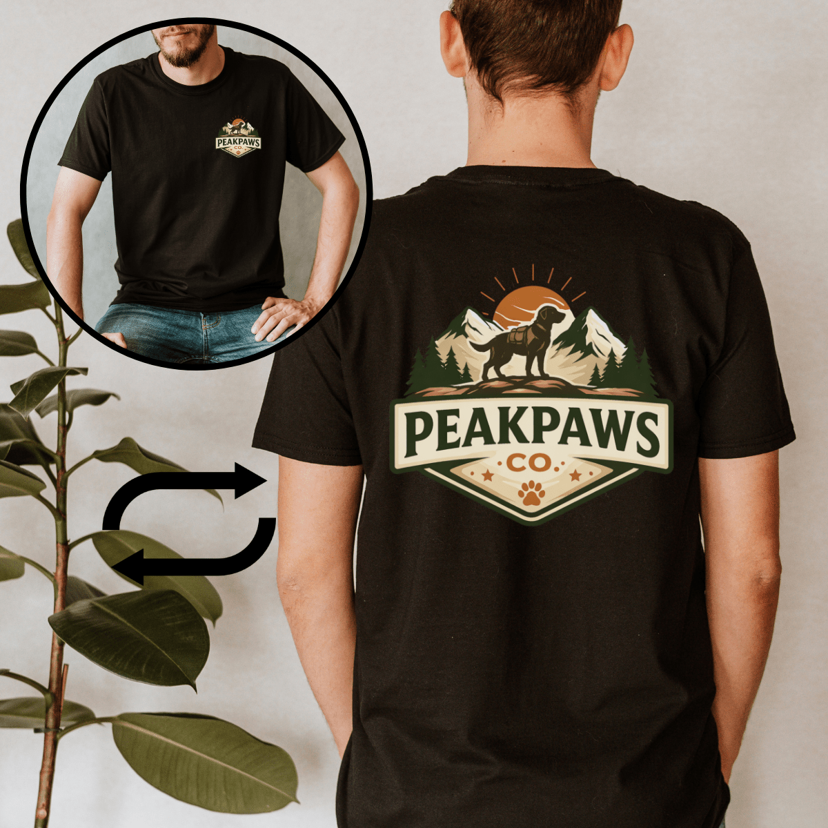 PeakPaws T-Shirt – Outdoor Hiking Graphic Tee for Dog Lovers (Unisex S–2XL, 11 Colors) - PeakPaws Co.