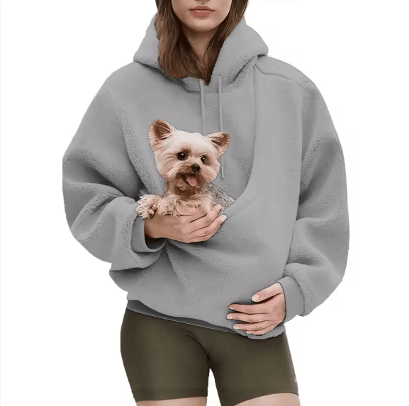 Pet Carrier Hoodie with Front Pouch – Hands-Free Dog Sweatshirt (S–2XL) - PeakPaws Co.