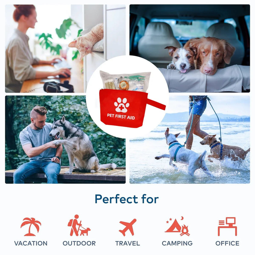 Pet First Aid Kit (58PCS) – Waterproof Reflective Dog Emergency Travel Kit for Hiking, Camping & Outdoor Safety