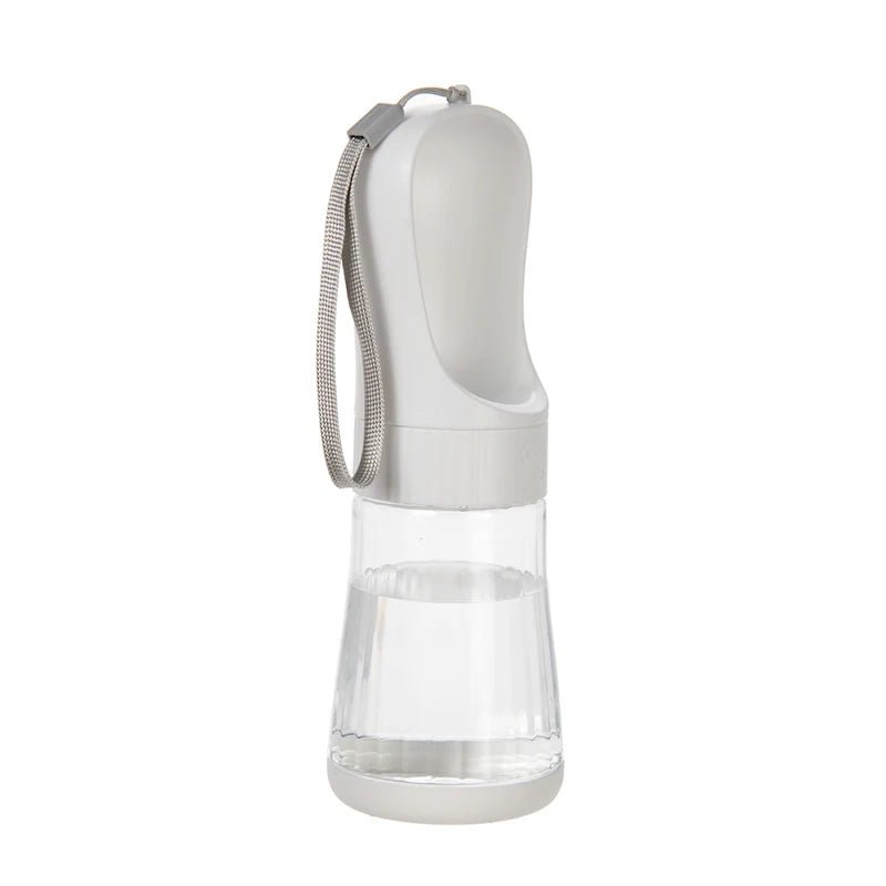 White Portable Dog Water Bottle with Food Container / Leakproof Travel Dog Bottle - PeakPaws Co.