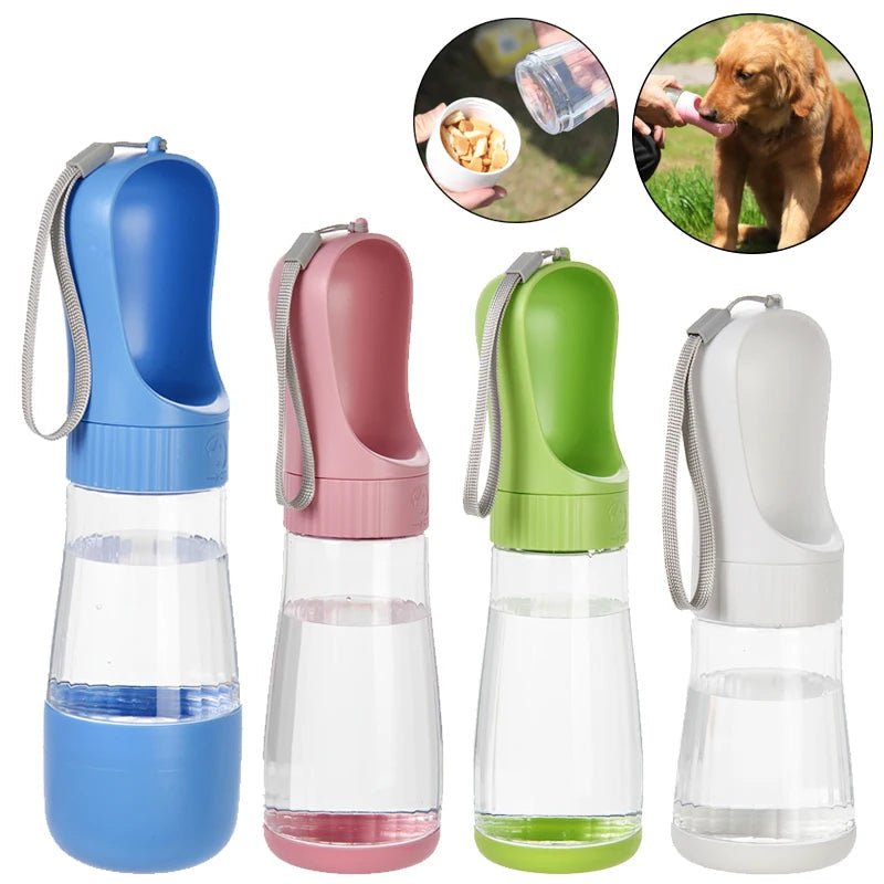 Portable Dog Water Bottle with Food Container / Leakproof Travel Dog Bottle - PeakPaws Co.