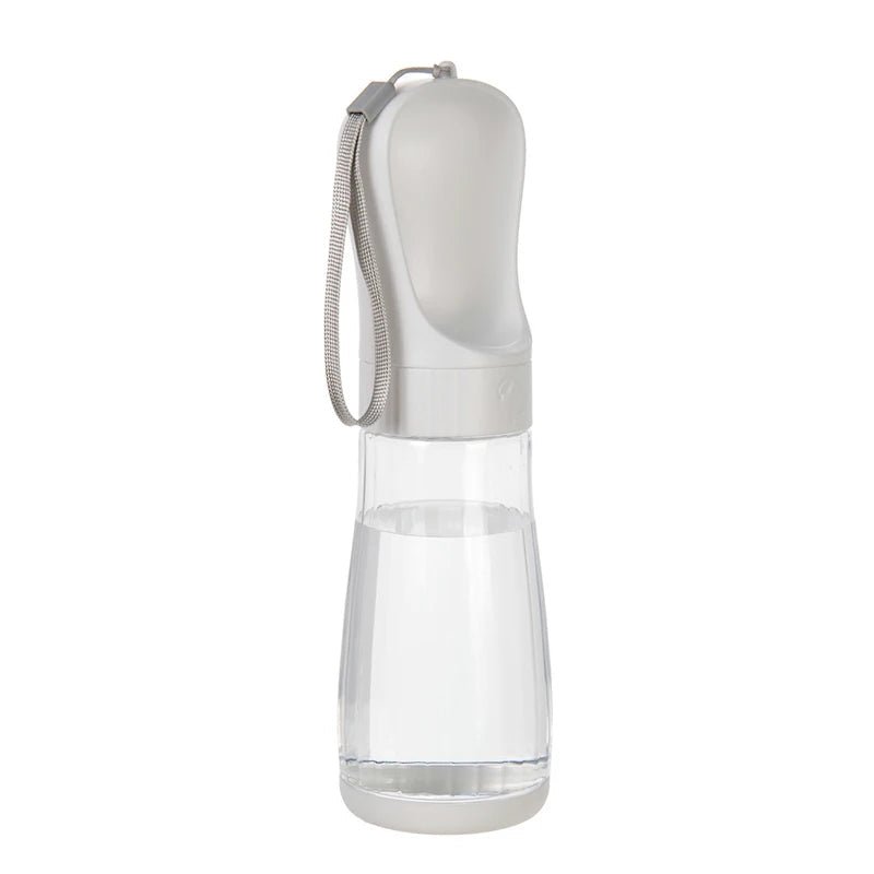 White Portable Dog Water Bottle with Food Container / Leakproof Travel Dog Bottle - PeakPaws Co.