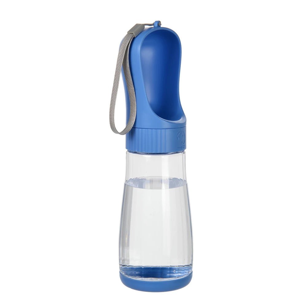 Blue Portable Dog Water Bottle with Food Container / Leakproof Travel Dog Bottle - PeakPaws Co.