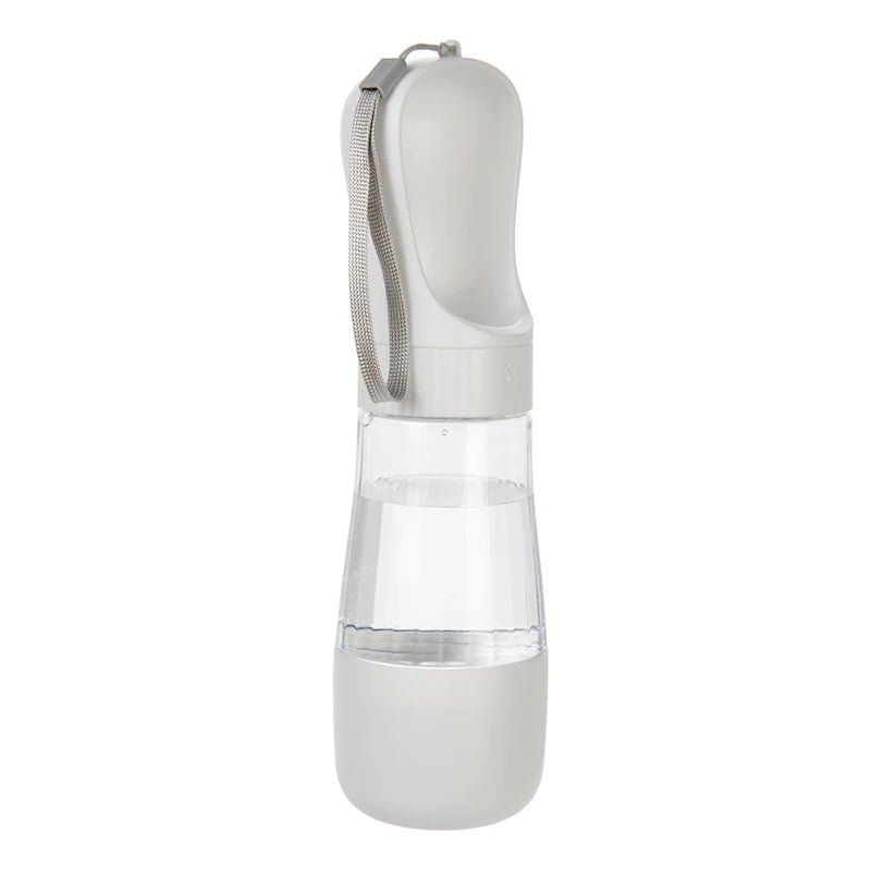 White Portable Dog Water Bottle with Food Container / Leakproof Travel Dog Bottle - PeakPaws Co.