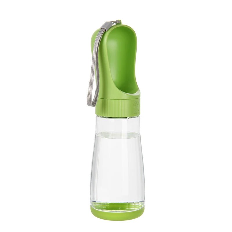 Green Portable Dog Water Bottle with Food Container / Leakproof Travel Dog Bottle - PeakPaws Co.