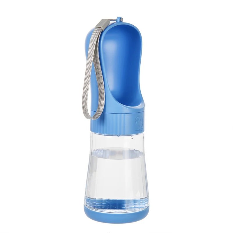 Blue Portable Dog Water Bottle with Food Container / Leakproof Travel Dog Bottle - PeakPaws Co.