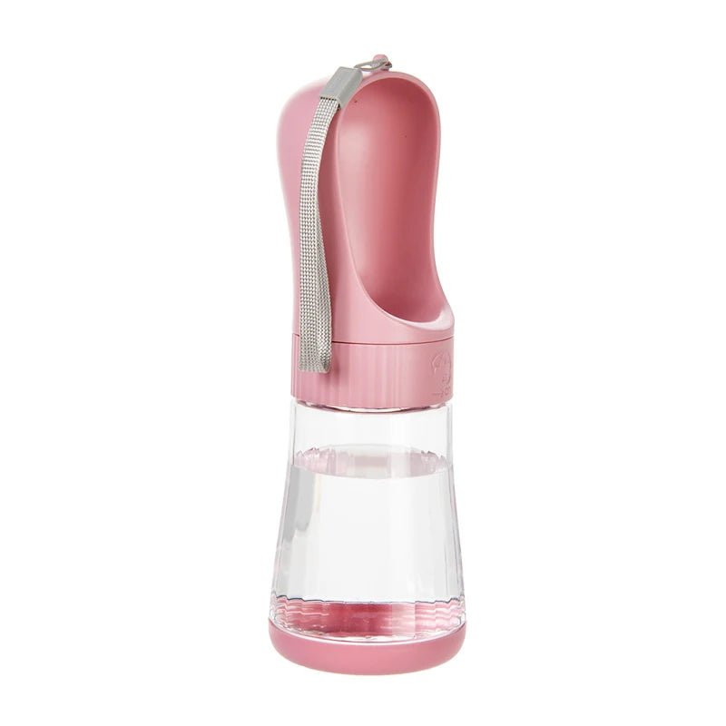 Pink Portable Dog Water Bottle with Food Container / Leakproof Travel Dog Bottle - PeakPaws Co.