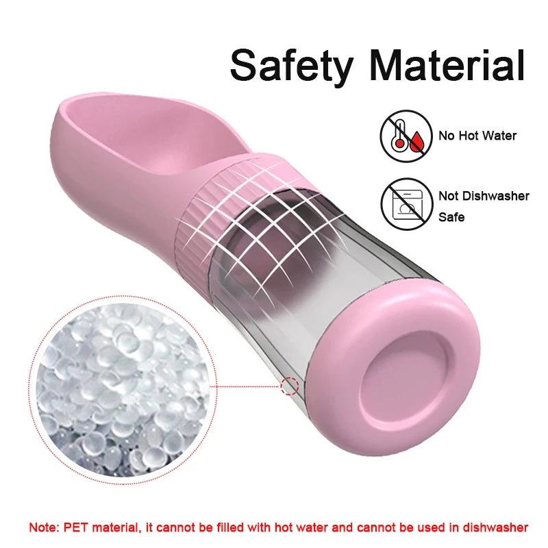 Portable Dog Water Bottle with Food Container / Leakproof Travel Dog Bottle - PeakPaws Co.