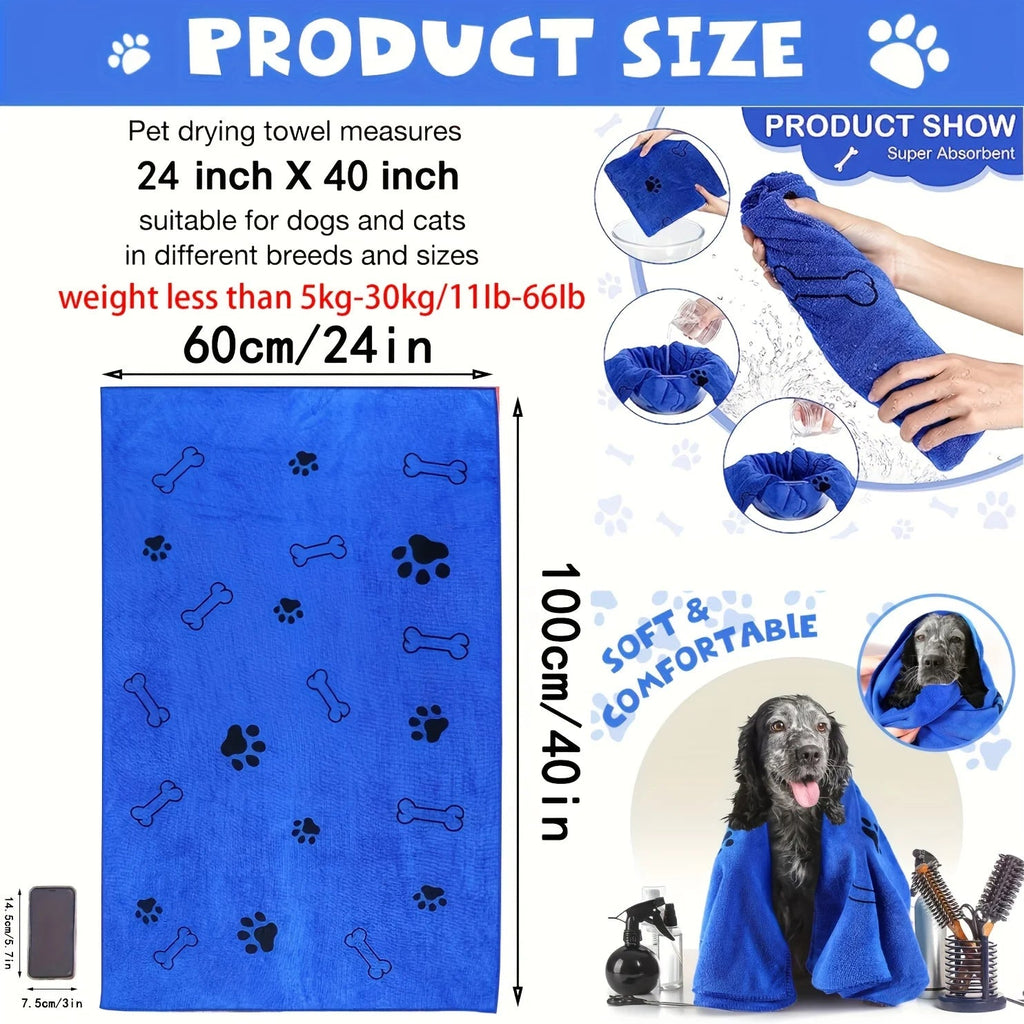 Size Chart for Quick-Dry Microfiber Dog Towel – Ultra Absorbent Pet Bath Towel - PeakPaws Co.