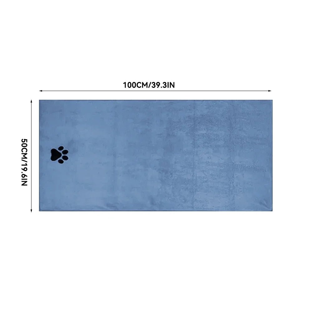 Quick-Dry Microfiber Dog Towel – Ultra Absorbent Pet Bath Towel (2 Sizes) - PeakPaws Co. blue