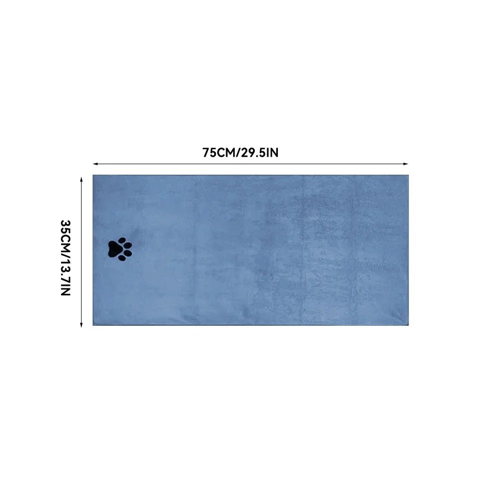 Quick-Dry Microfiber Dog Towel – Ultra Absorbent Pet Bath Towel (2 Sizes) - PeakPaws Co. blue