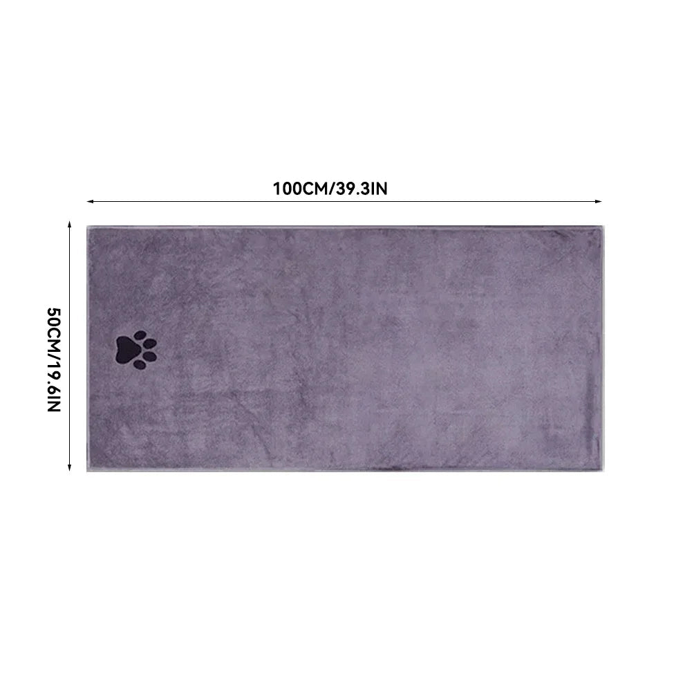 Quick-Dry Microfiber Dog Towel – Ultra Absorbent Pet Bath Towel (2 Sizes) - PeakPaws Co. gray