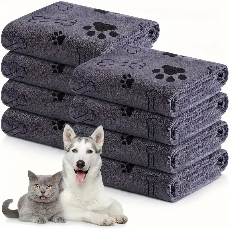 Quick-Dry Microfiber Dog Towel – Ultra Absorbent Pet Bath Towel - PeakPaws Co. Gray