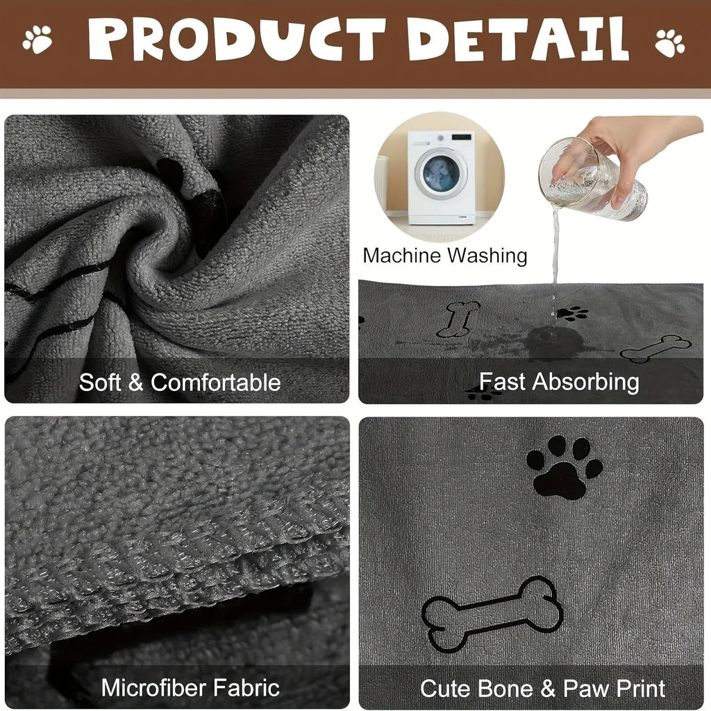 Quick-Dry Microfiber Dog Towel – Ultra Absorbent Pet Bath Towel - PeakPaws Co.
