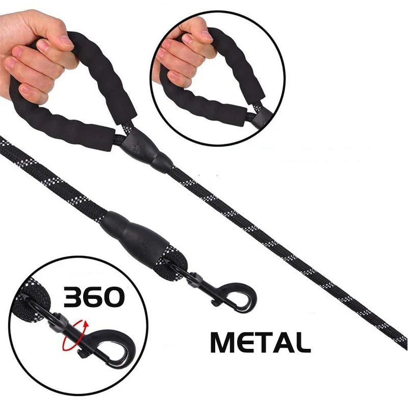 Reflective Heavy Duty Dog Leash with Padded Handle - PeakPaws Co.