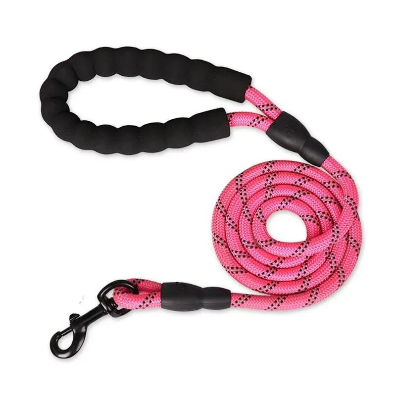 Reflective Heavy Duty Dog Leash with Padded Handle - PeakPaws Co. pink