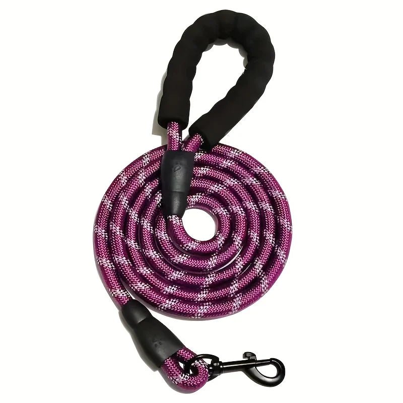Reflective Heavy Duty Dog Leash with Padded Handle - PeakPaws Co. purple